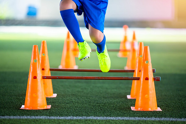 image of sports student training over obstacles